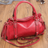 Retro Tassel Solid Color Crossbody Bag - Shah S. Sahota